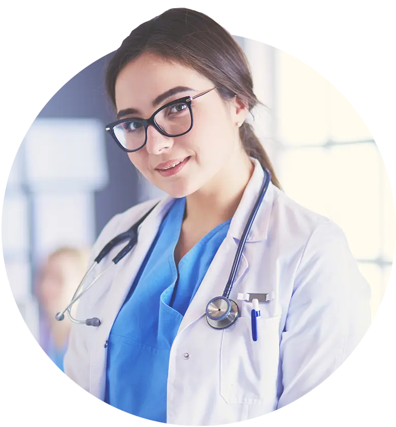 A healthcare professional visiting a patient at home.